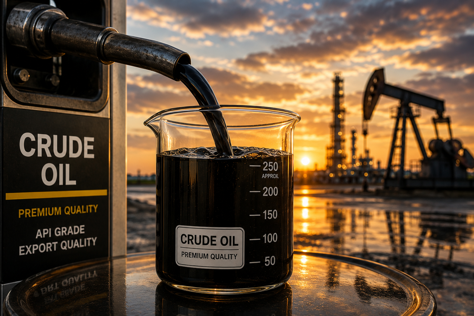 Crude oil storage tanks